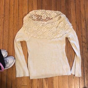 Moth off the shoulder cream sweater